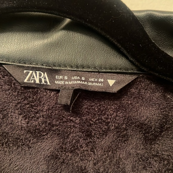 Zara Vegan Leather Jacket/ Shirt - Picture 2 of 6